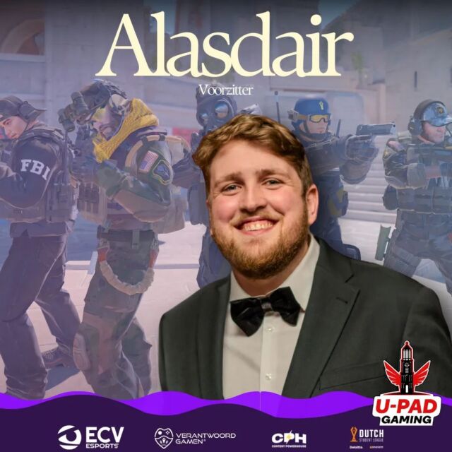 And last but not least, onze voorzitter 😍

Mijn naam is Alasdair, ik ben 23 jaar oud en ik heb de eer om dit jaar jullie voorzitter te zijn. Met veel enthousiasme kijk ik uit naar het komende jaar en de uitdagingen die daarbij komen kijken. Mijn vrije tijd breng ik graag door met vrienden of ben ik online te vinden om te gamen.

Komend jaar wil ik me inzetten voor het oprichten van meer commissies binnen de vereniging, het organiseren van een grotere variatie aan activiteiten en natuurlijk voor de gezelligheid! Voel je altijd vrij om me aan te spreken als je ideeën hebt of iets wilt bespreken. Ik ben erg enthousiast om samen met jullie aan dit jaar te beginnen!
